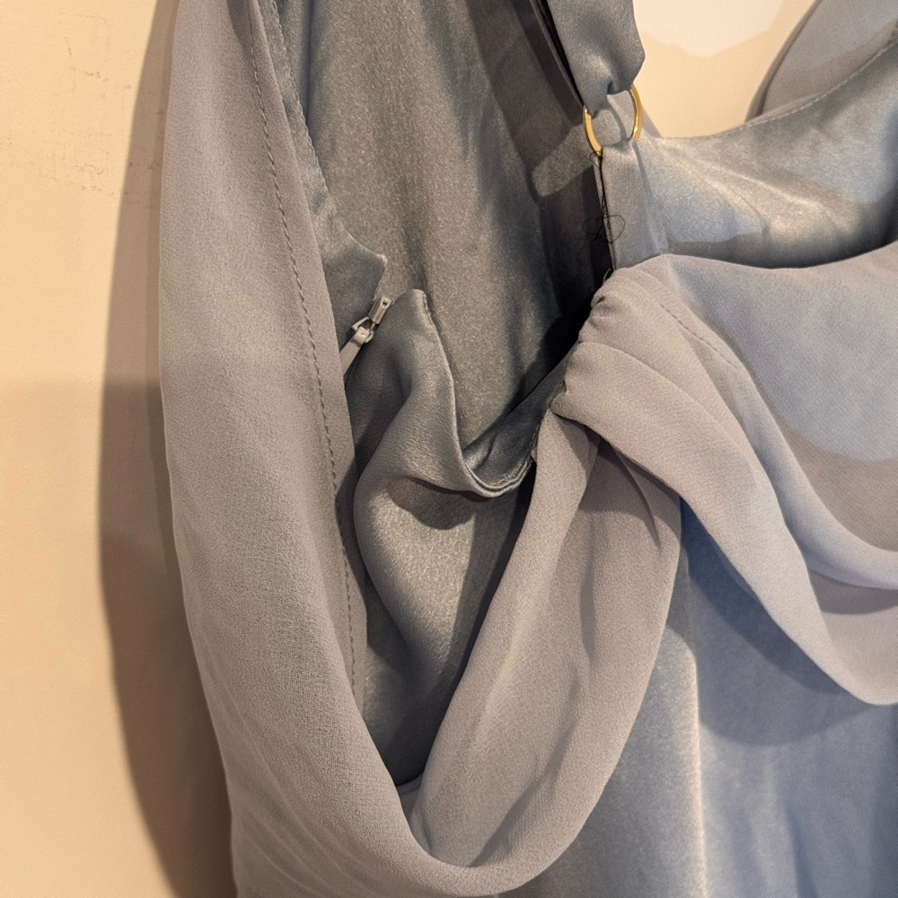 Show Me Your MuMu Blue Sheath Maxi Dress Halter Neck - Picture 3 of 6